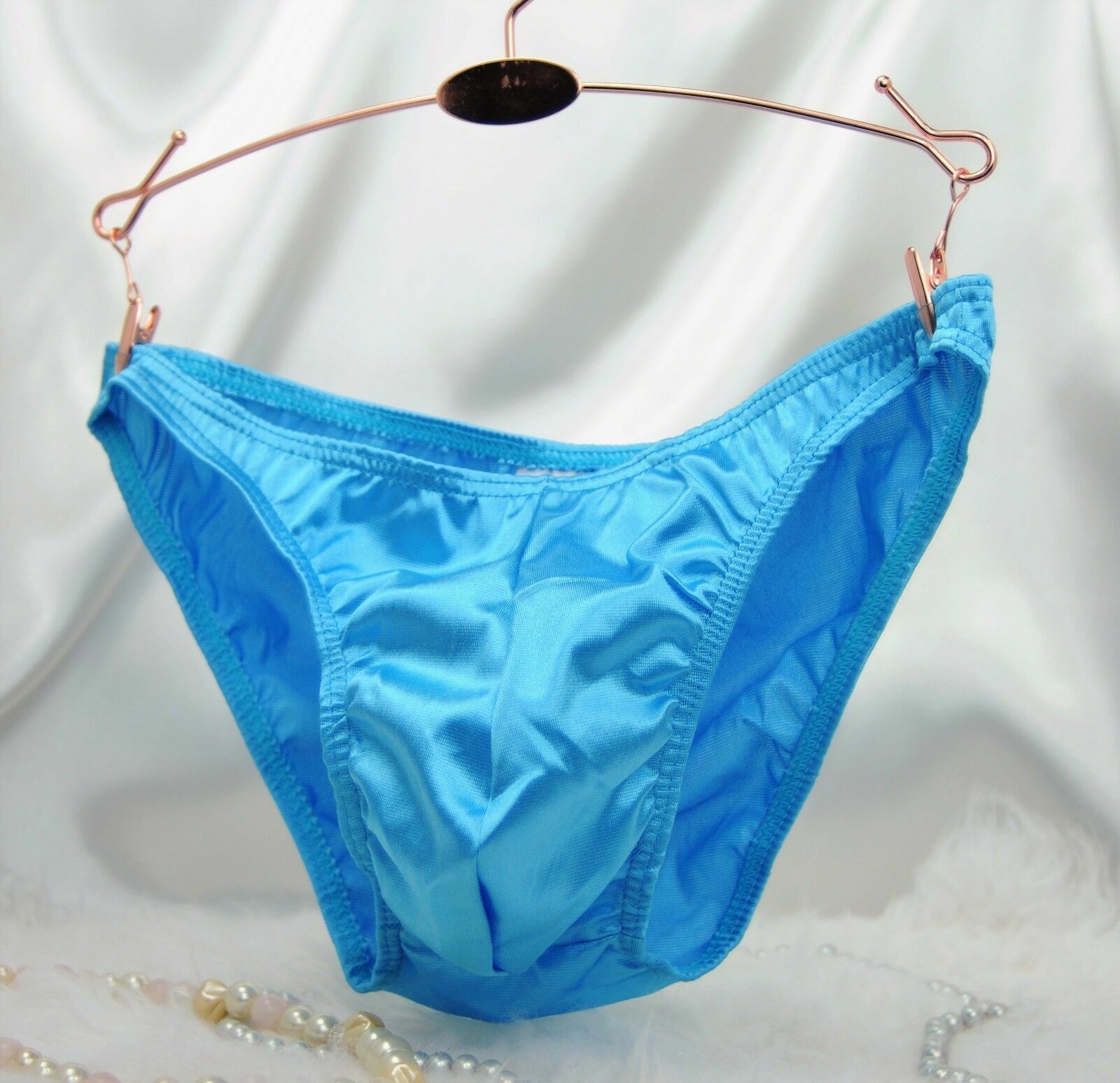 MENS SATIN Divine silky smooth shiny wetlook Sissy pouch bikini panties L – XXL