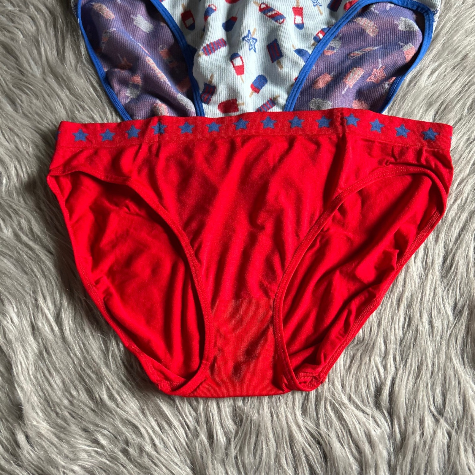 Celebrate Patriotic Fourth Of July Bikini Panties Women Size XL (16-18) Seamless