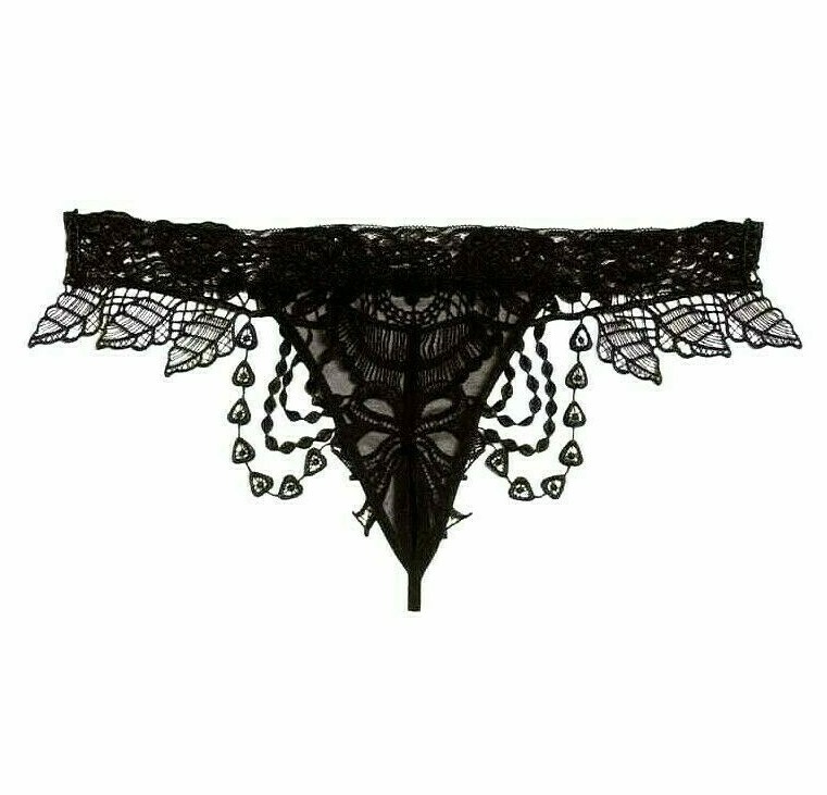 Ann Summers L4108 Fianna Open Gusset Women’s Thong Size S Black