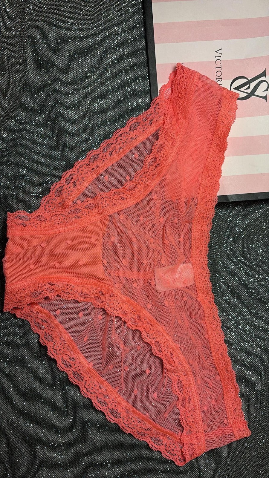 Victoria’s Secret 2015 Cinched Back Lace S Bikini Underwear Panties Hi-Cut Orang