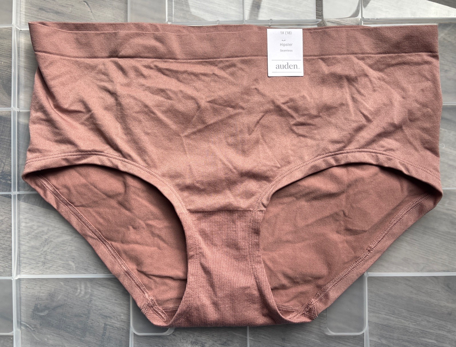 Women’s Seamless Hipster Underwear- Auden Purple Nylon Spandex Blend Size 1X