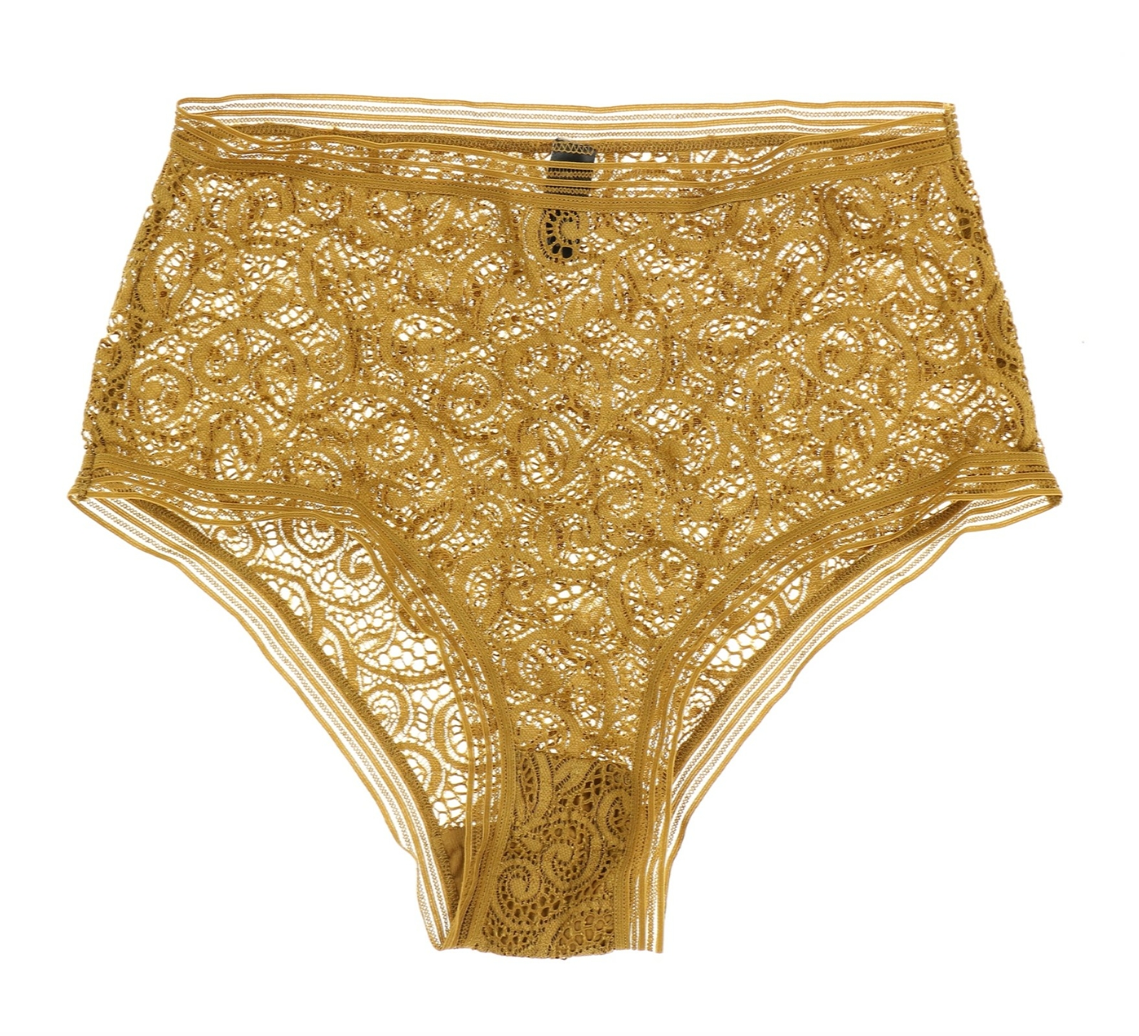 Else 242349 Womens Paisley High-Waist Brief Underwear Ochre Size X-Small
