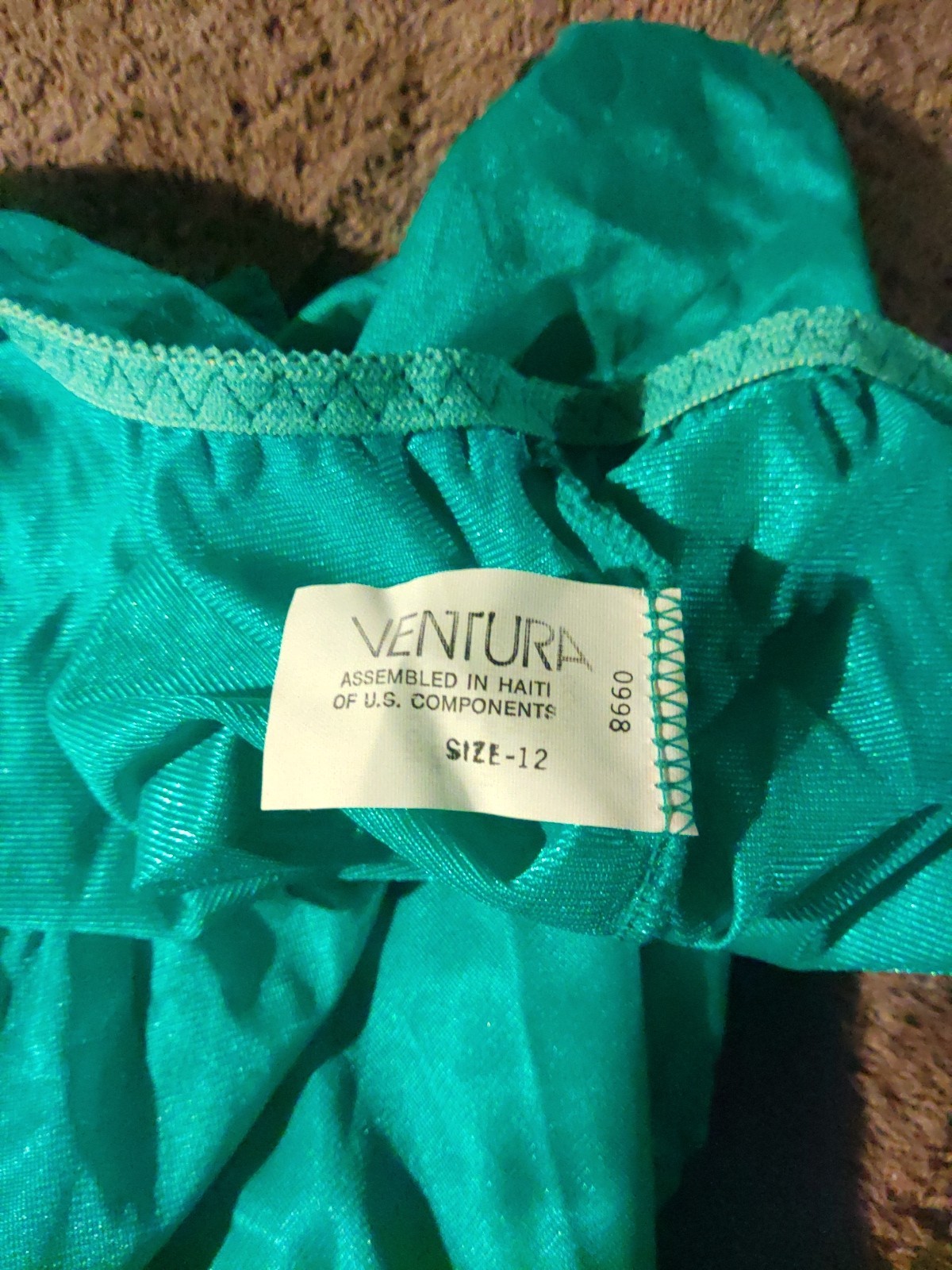 Ventura Nylon Brief Panties Decorative Applique Sz 12