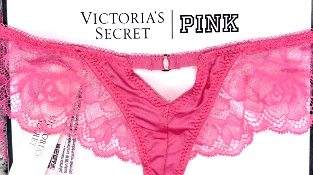 Victoria’s Secret Very Sexy NWT Small Pink Lace Trim High Leg Thong Panty