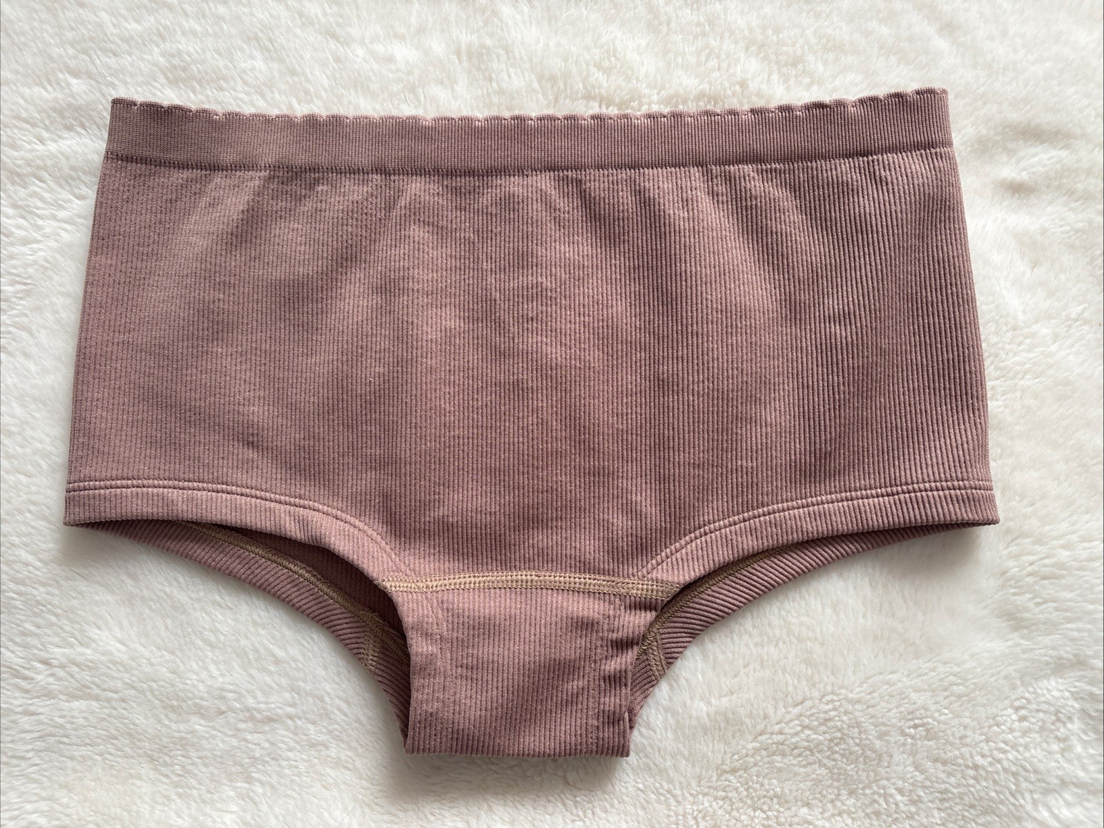 Out From Under Urban Outfitters Underwear Ribbed Seamless Boyshort Brown Small S