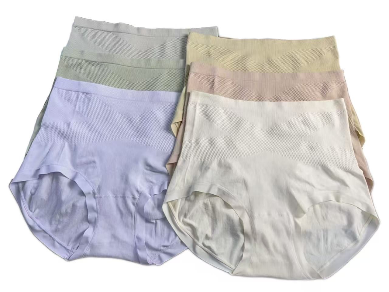 6pcs Plus Size Nylon High-Waisted Tummy Control Panties for Women 155-240 LB