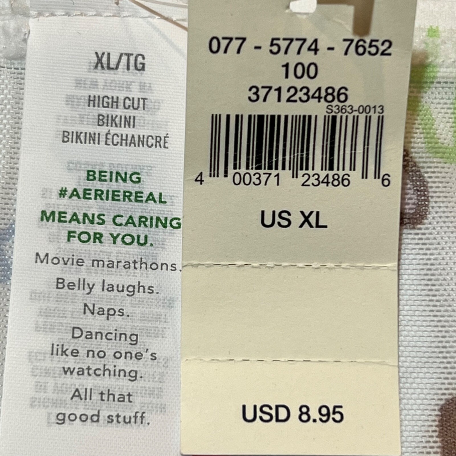 NWT AERIE High Cut Bikini Pantie Sz XS-S-M-L-XL White Multicolor Hearts Mesh