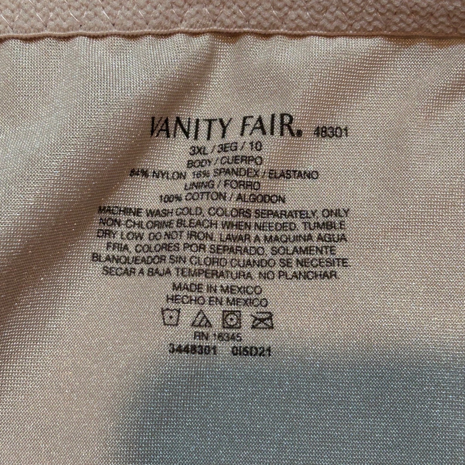 Vanity Fair Illumination Hi-Cut Briefs 2 Pack Neutral Satin 3XL 10