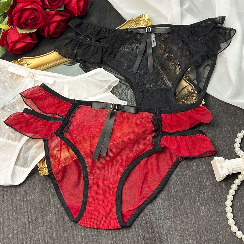 3 Pack Lot Sexy Womens See Through Sheer Panties French Underwear Brief Lingerie