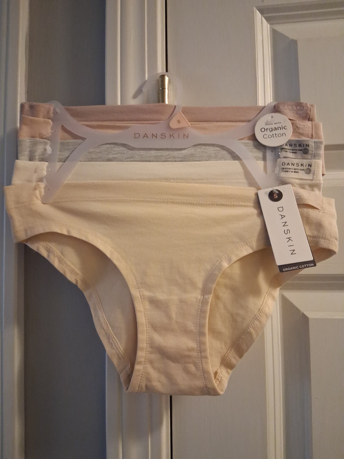 Danskin Organic Cotton Bikinis Panties Pack of 5 Size Small Earth tones NWT + 🎁