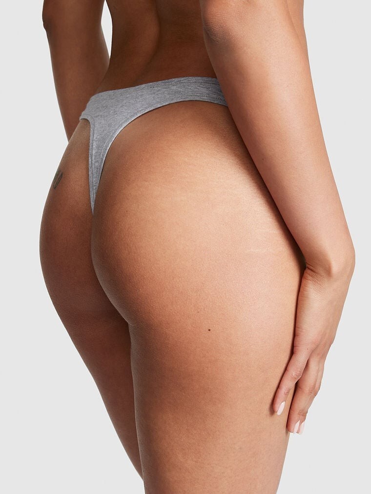 victoria’s secret PINK COTTON THONG PANTY Gray color xsmall