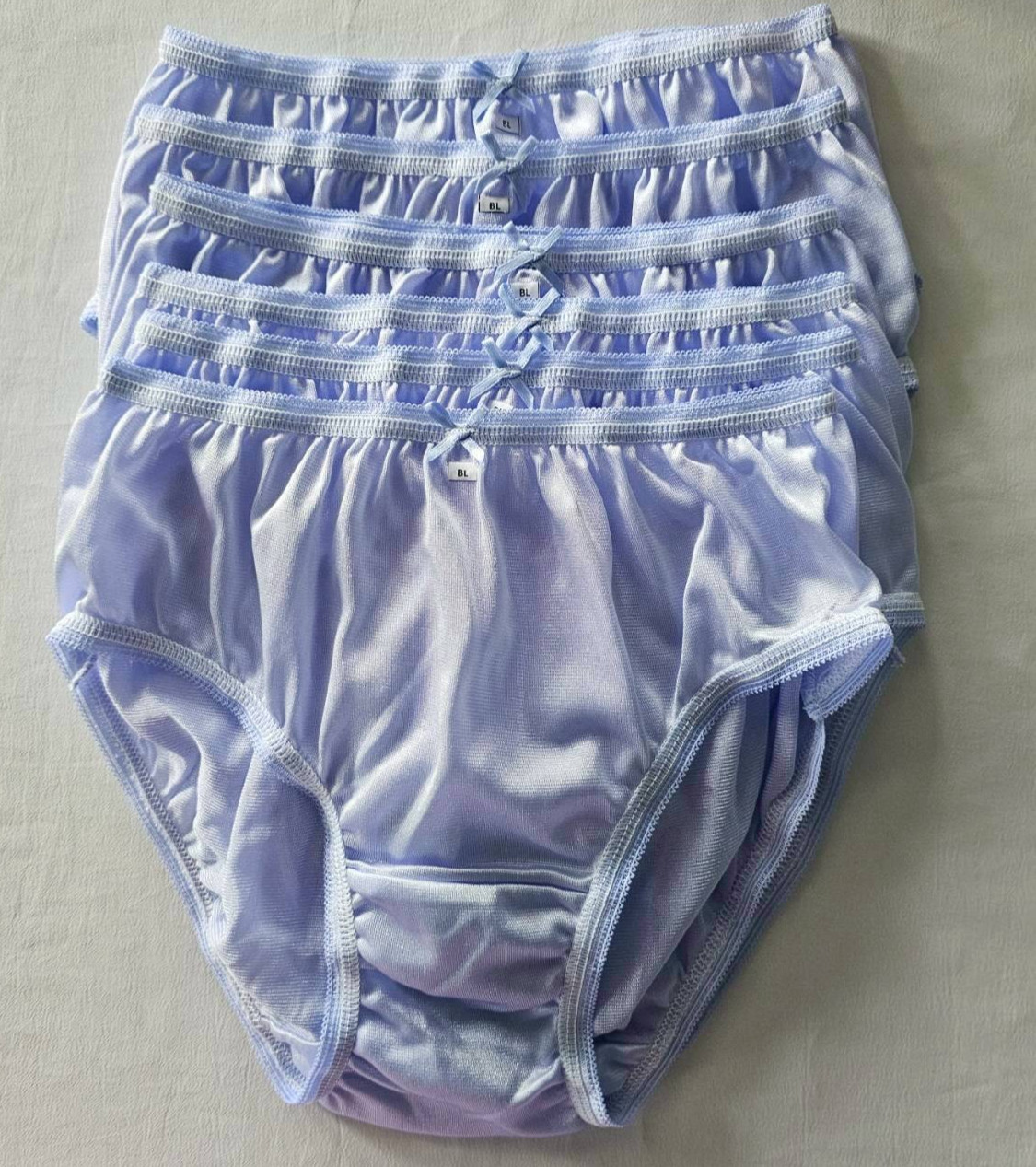 6pcs Purple Bikini Panties Underwear Woman Vintage Nylon Soft Hip 34″-38″Size L