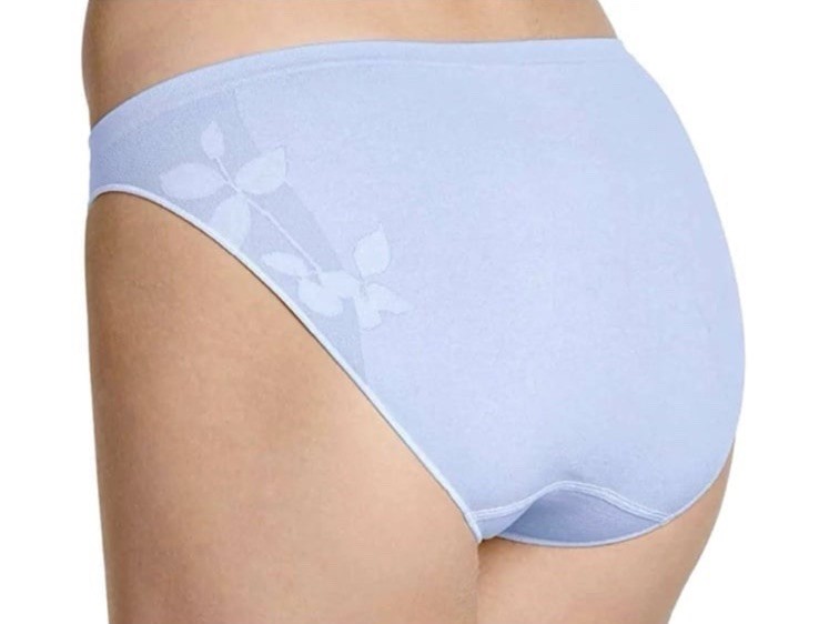 JOCKEY Eco-Comfort Floral Leaf Seamfree Stretch PINK Bikini Panty Size 9, 10 NWT