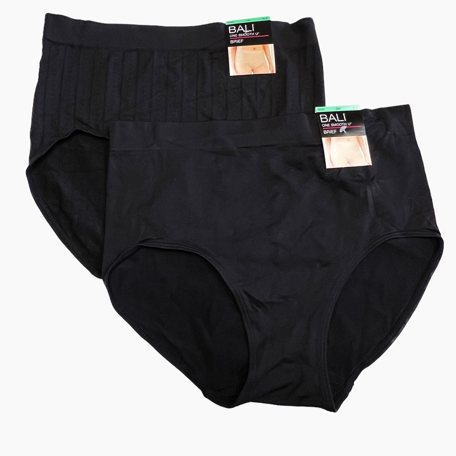 Bali One Smooth U Brief Panty XL Size 8 NWT 2361 Underwear 2 PACK Panties