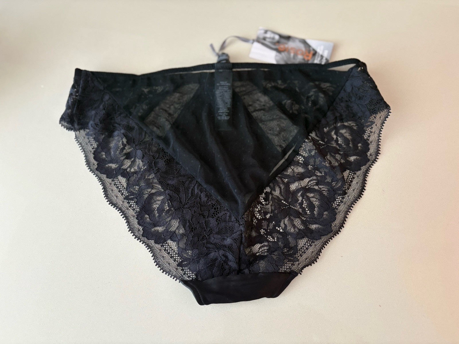 M&S Rosie BNWT Black High Leg Knickers, Lace & Silk