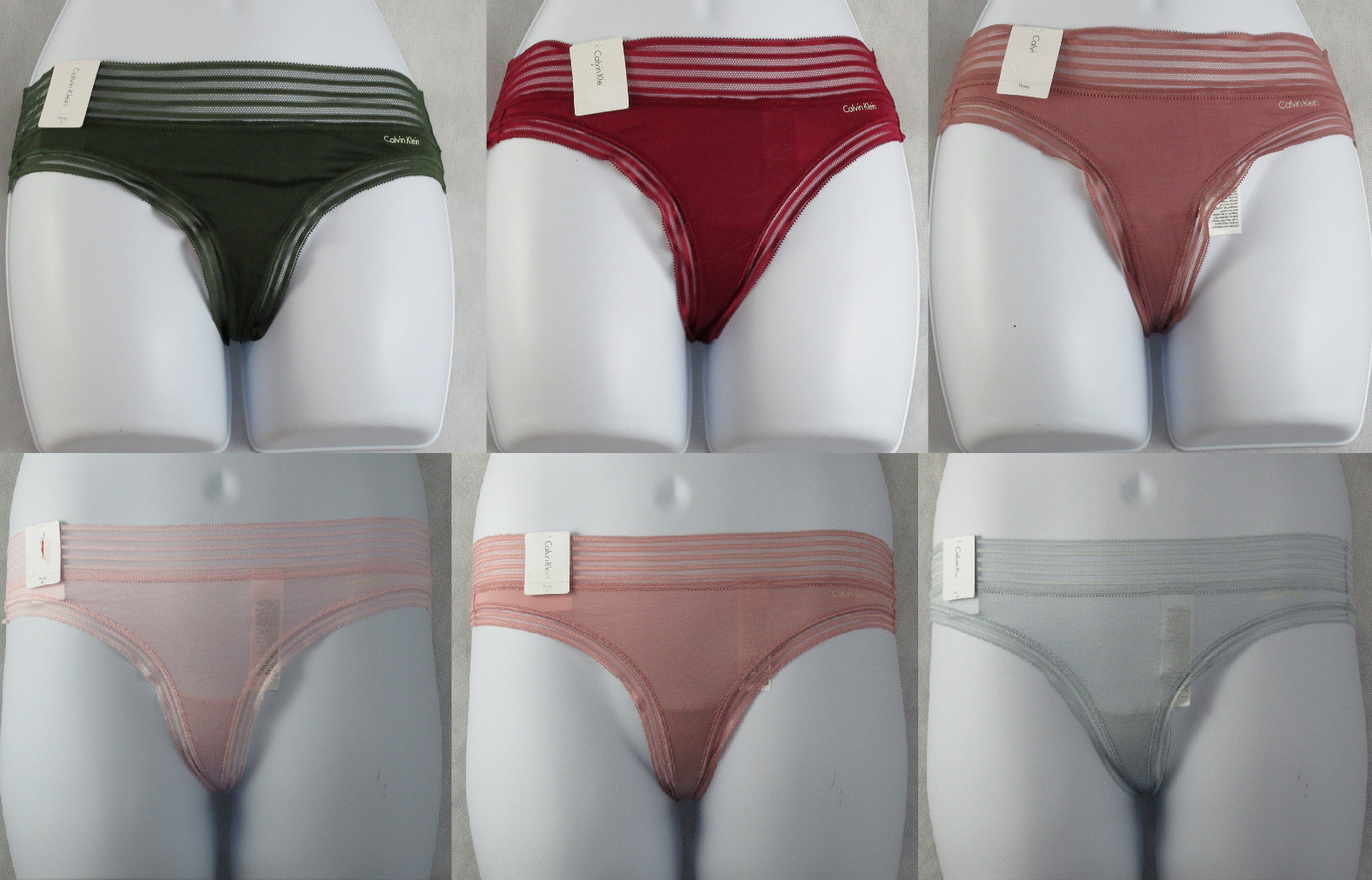 Calvin Klein Women’s Striped-Waist Thong Panty Underwear, Assorted Colors