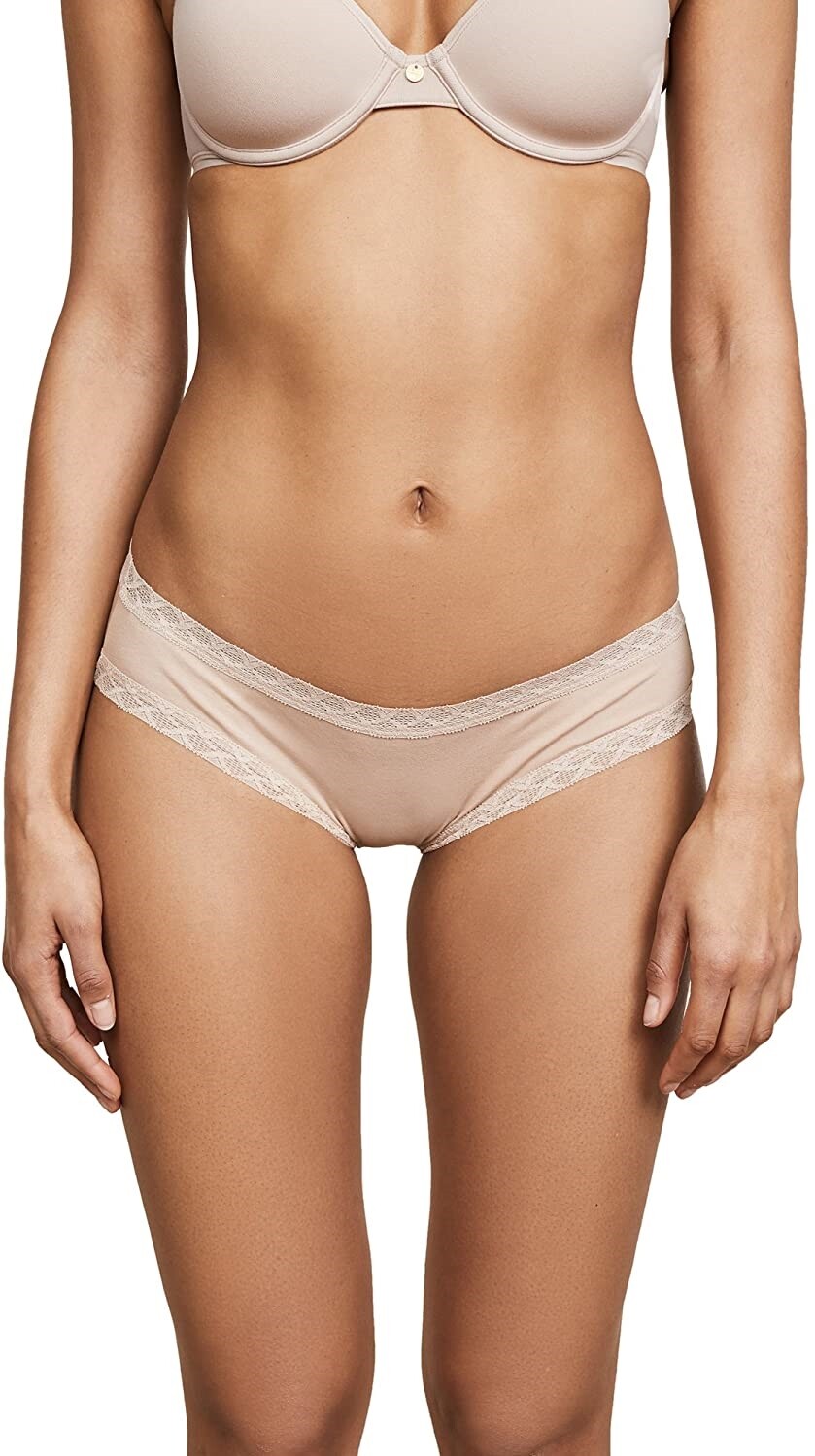 Natori 252797 Womens Bliss Cotton Briefs Underwear Cafe Size Small