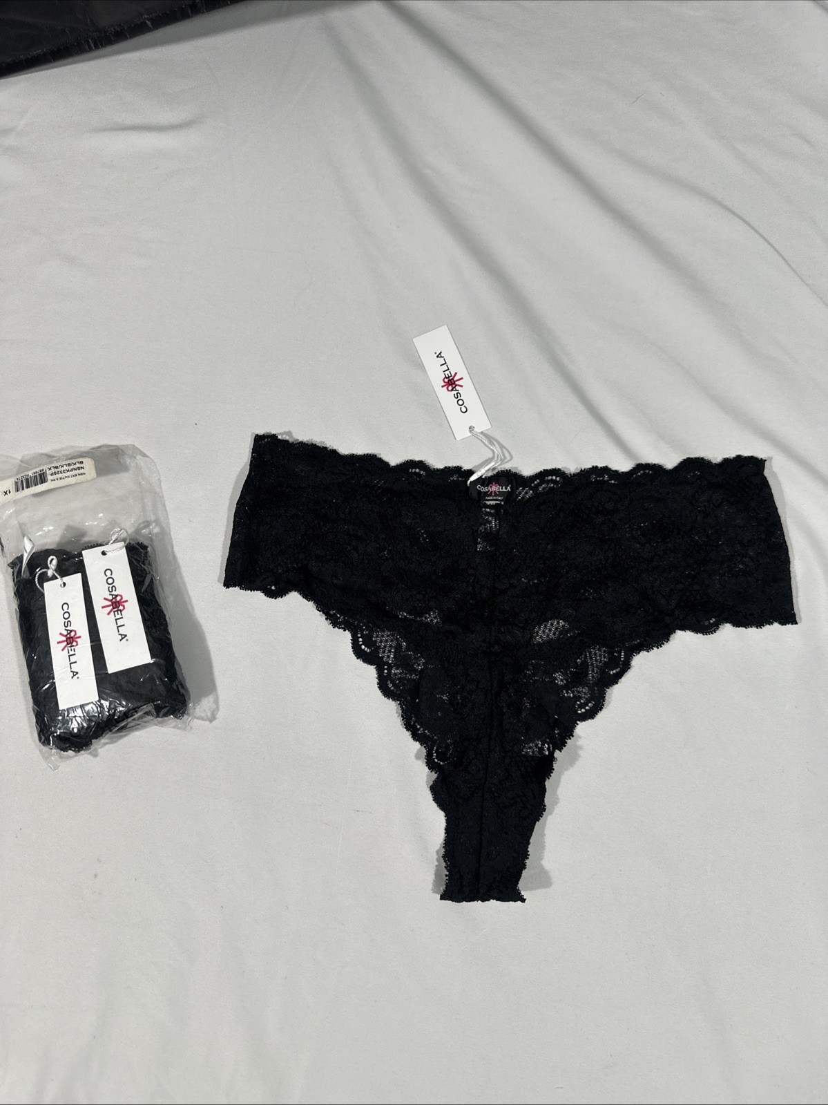 NWT Cosabella [ 3PC – 1X ] Never Say Never Extended Cutie Thong in Black T2184