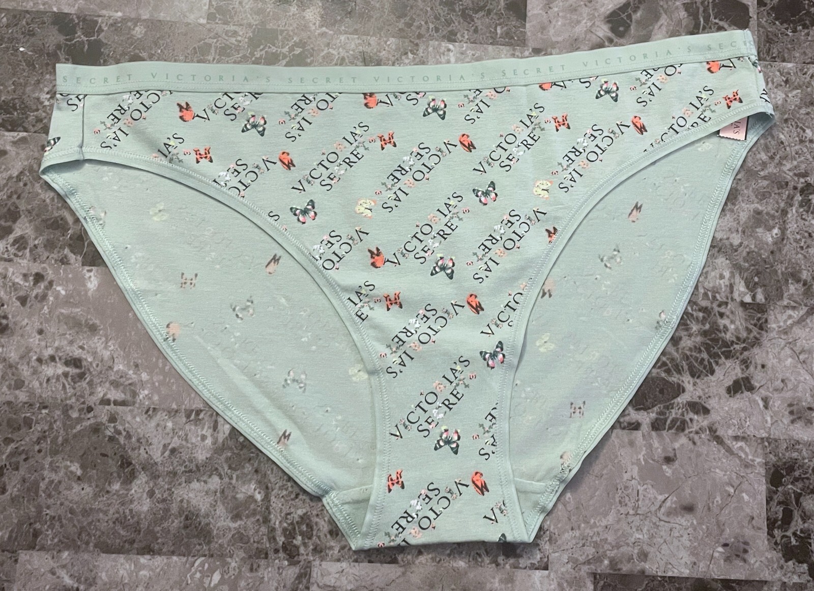 NWT VICTORIA’S SECRET XXL GREEN BUTTERFLY LOGO LIGHTWEIGHT TBAND BIKINI PANTIES