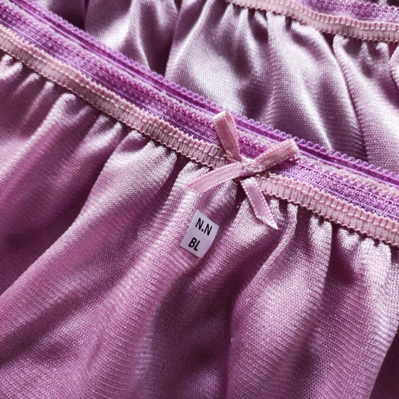 6 Purple Bikini Nylon Panties Woman Underwear Comfort Soft Briefs Hip 32″-38″ L