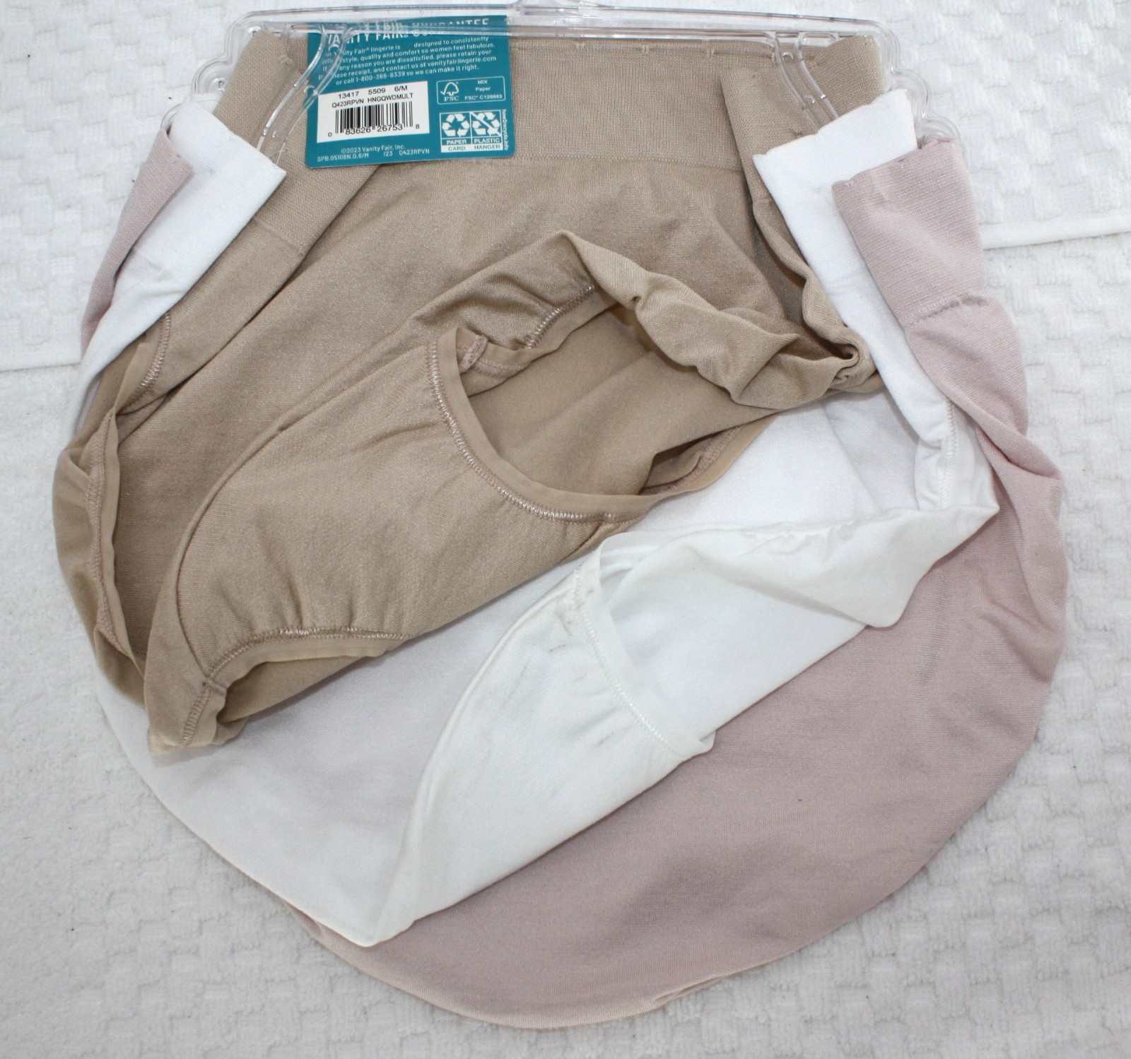 NWT 3 pack VANITY FAIR no pinch show HI CUT seamless comf 13417 BEIGE WHITE PINK