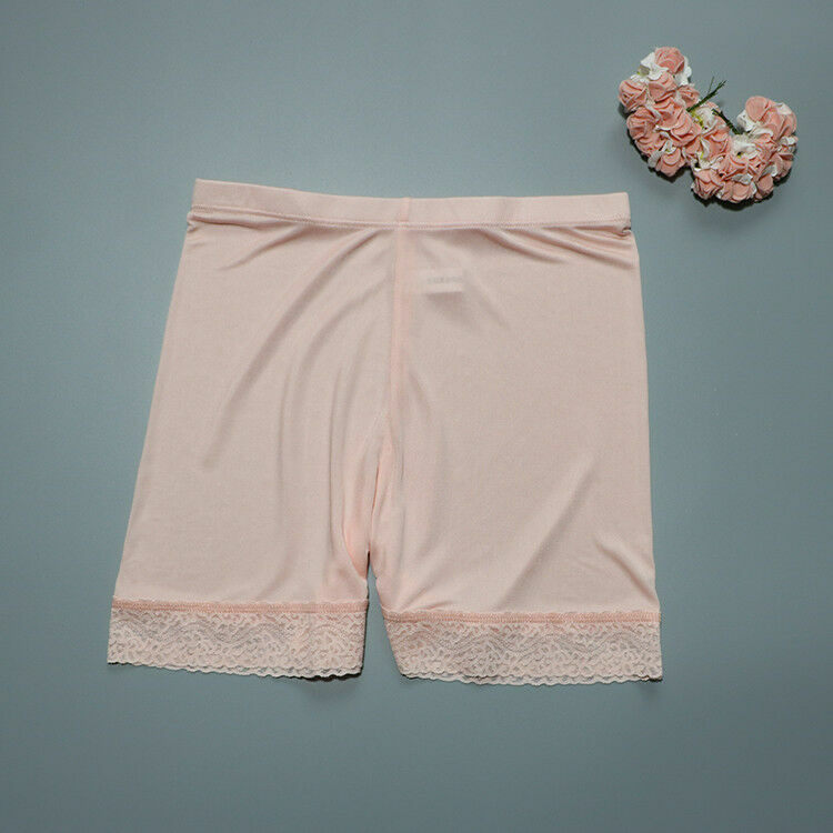Women Knit Silk Underwear Lace Boxer Briefs Knickers Panties Shorts Silm