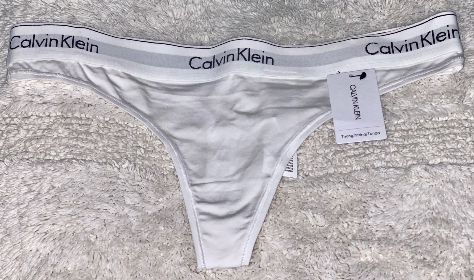 CALVIN KLEIN Modern Cotton White Black Grey Thong Panty Womens S 5 M 6 L 7 F3786
