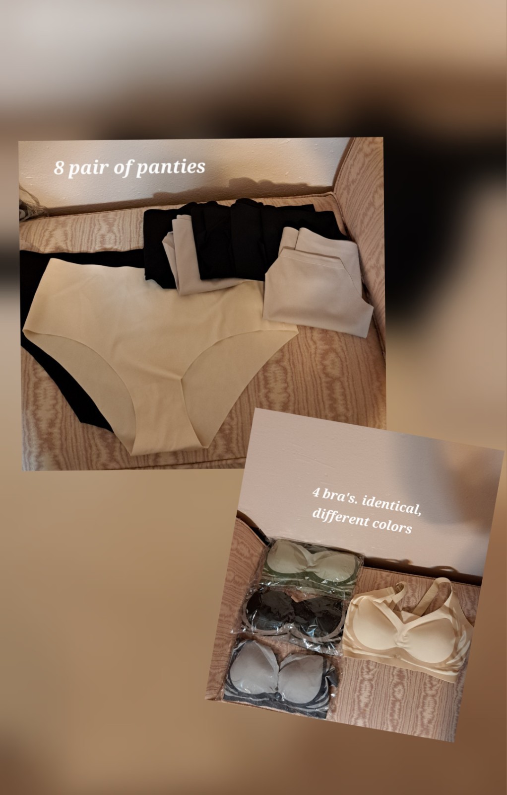 New lot of 4 bras XXL and 8 Size L panties