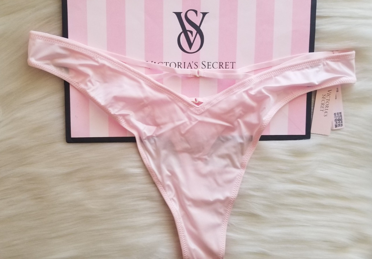 VICTORIA’S SECRET SMOOTH STRAPPY BACK HIGH LEG THONG PANTY ANGEL PINK LARGE NWT