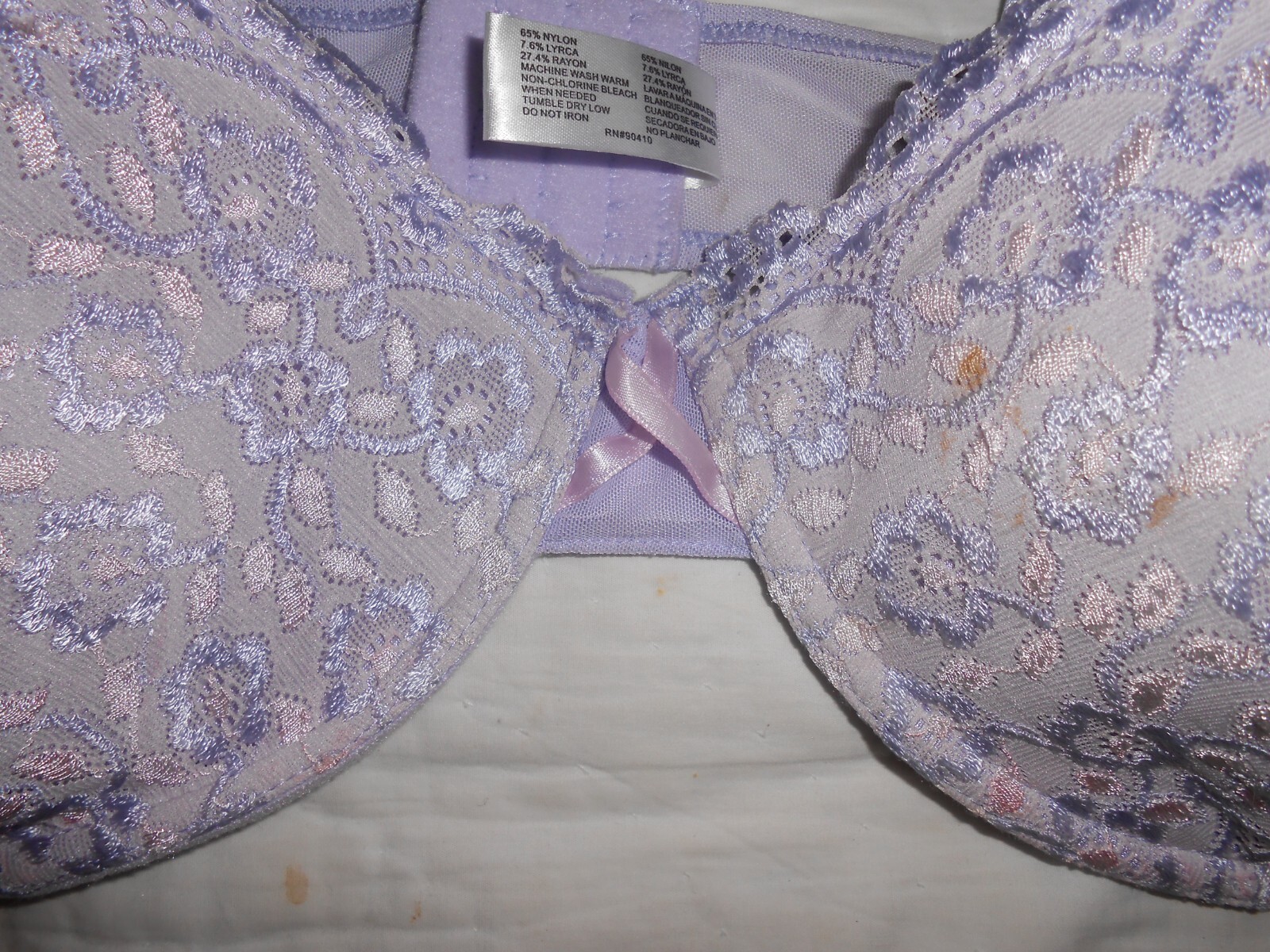 Brand New with Tags DELTA BURKE Dreamy Lilac Lace Bra & Panties Set 40D & 10 3X