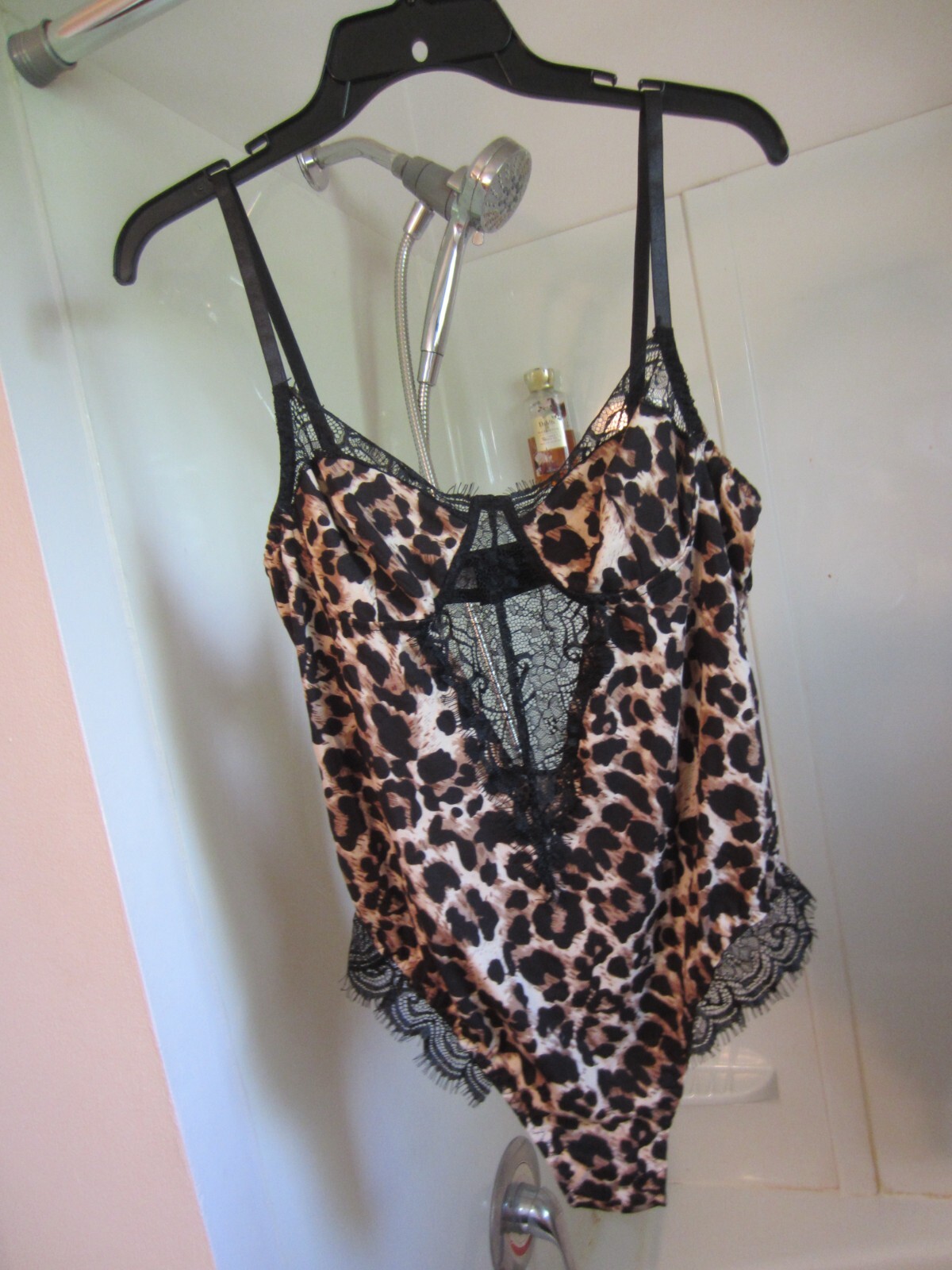 NWT women’s sexy teddy with ears and bow tie Spicy Box Size one size leopard