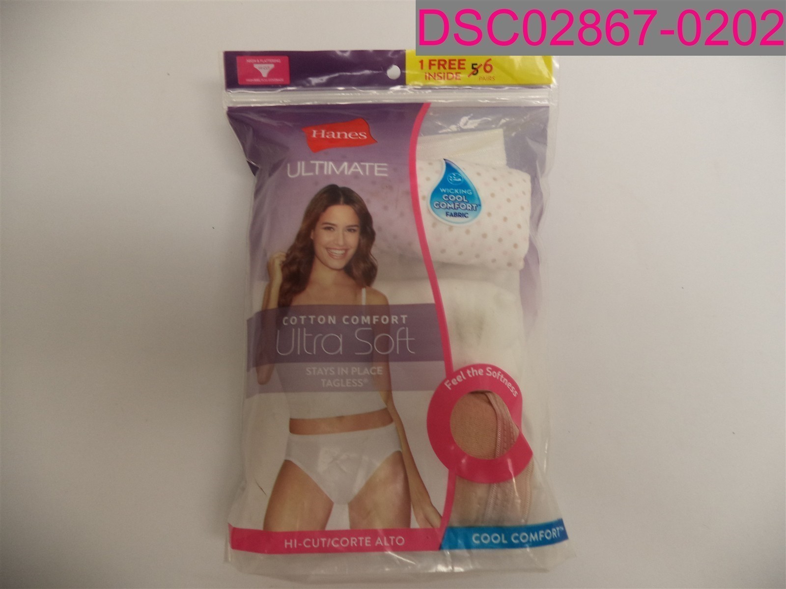 missing 2 pairs-Hanes Ultimate Cotton Comfort Ultra Soft Hi Cut Panty Size 6