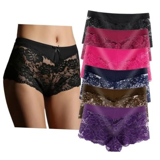 Women’s Underwear Regular & Plus Size Panties Lace X-Large 6 Pack-b9144