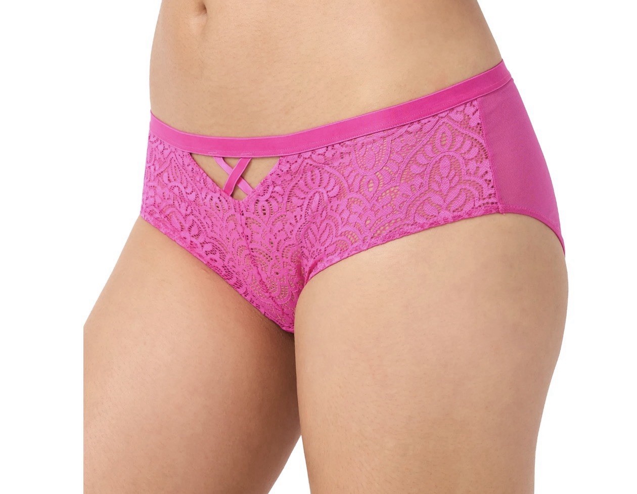 Adore Me 2 Pk Dakota Hipster Violet Black Panty Lace Mesh Sz S