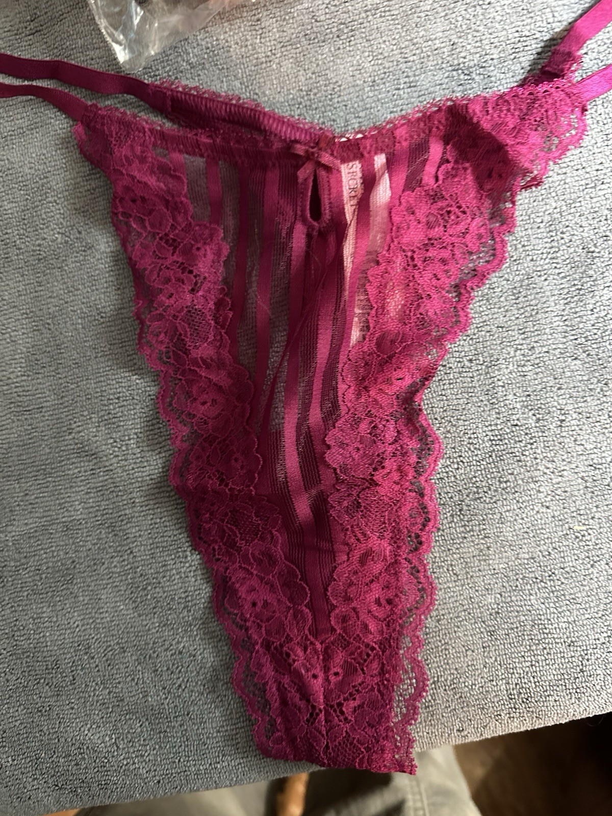 Victoria Secret String Thong Size Large Burgundy
