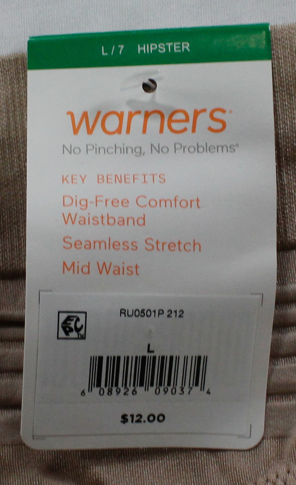 Warners Women’s Dig Free Comfort Waist Seamless Hipster MS7 Butterscotch Large