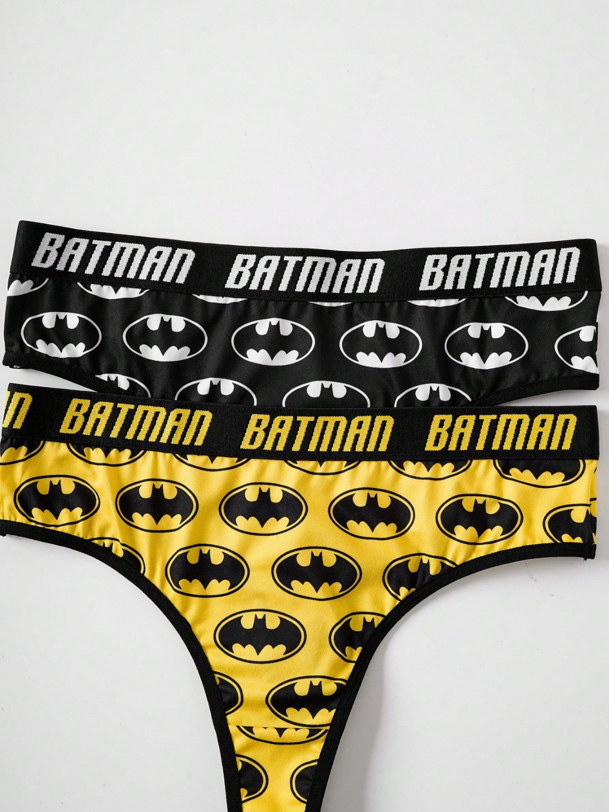 Batman DC Comics Super Hero Cute Licensed Logo Thong Panties – Pack of 2