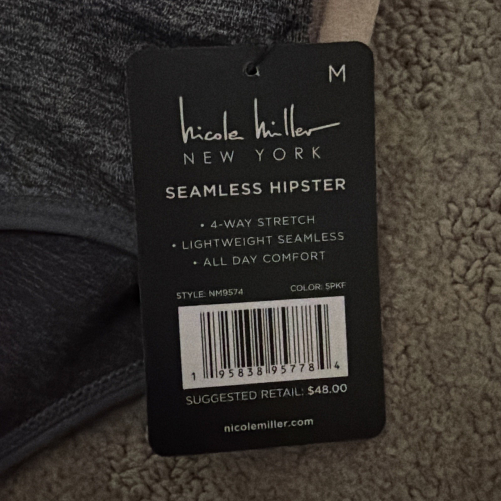 Nicole Miller 5pk Multicolor 4-Way Stretch Seamless Hipster Panties. Sz M. NWT!