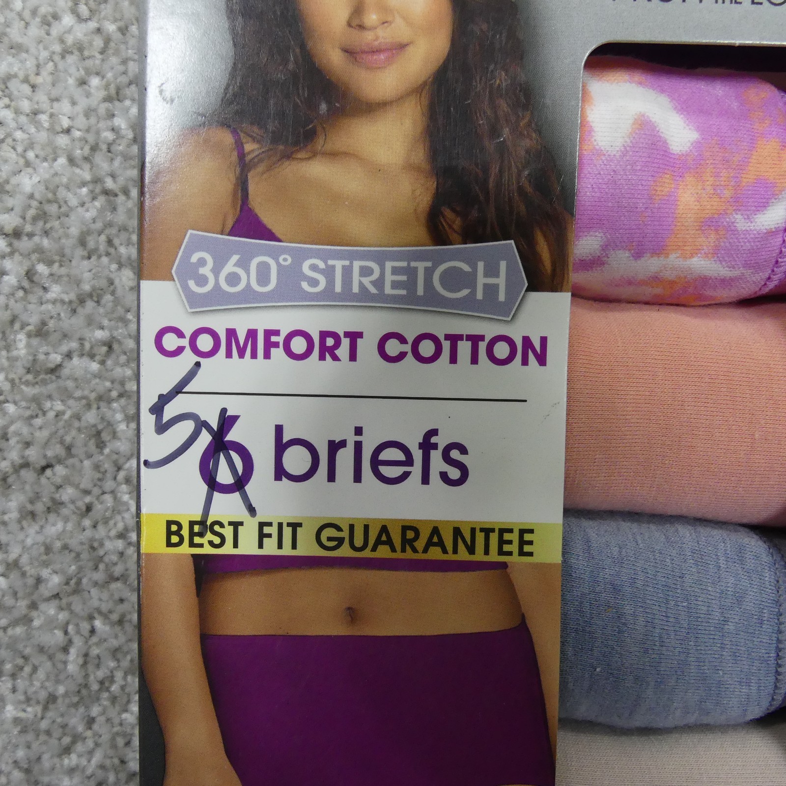 Fruit Of The Loom Underwear Womens 7 Large Briefs 360 Stretch Cotton 5 Pair