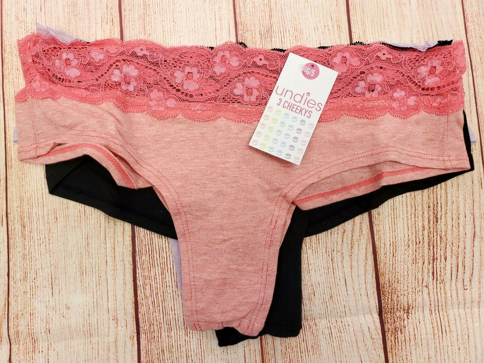 Undies.com Love ’em 3 Pack Cheeky Undies Lace Band Size S 5
