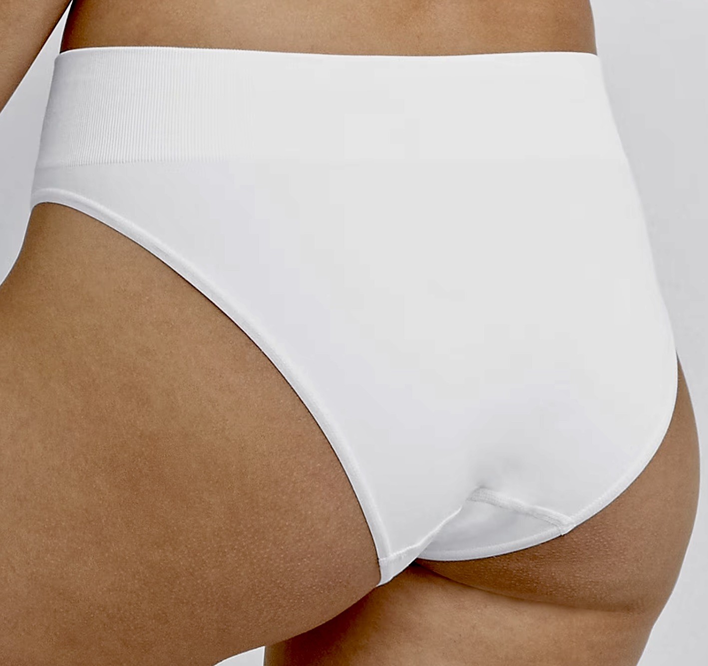 MAIDENFORM M Seamless White High Leg Bikini Panty Womens Sz M 6 L 7 2XL 9