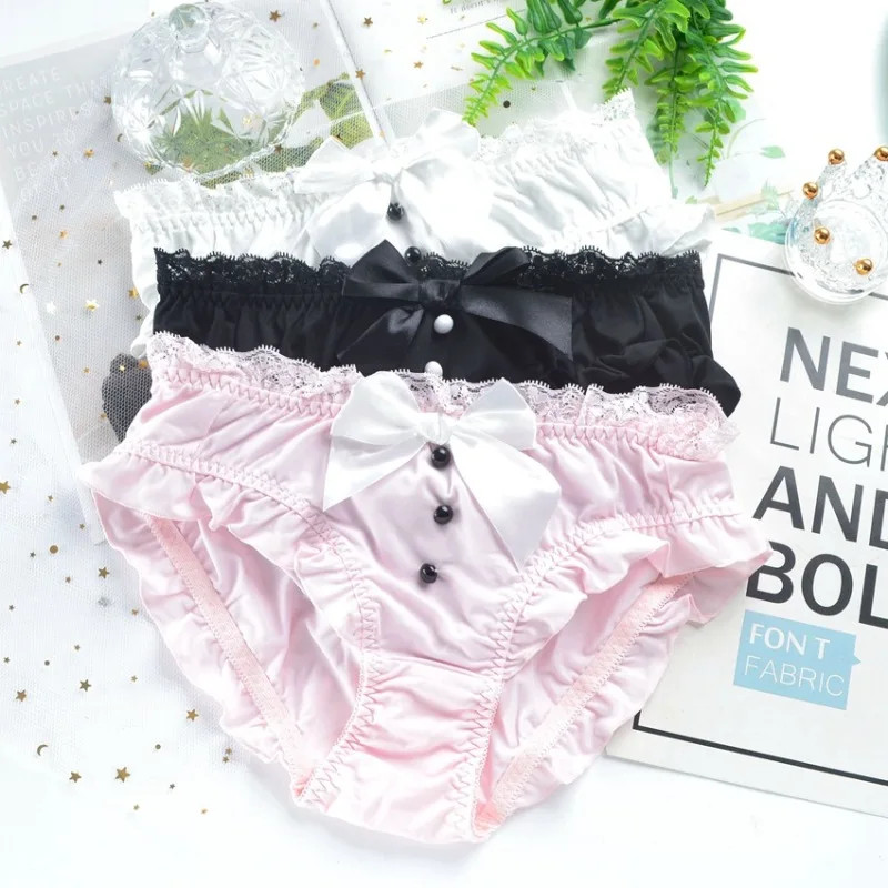 Lace Brief Panties Mid Rise Women’s Ruffle Trim Soft Breathable Underwear