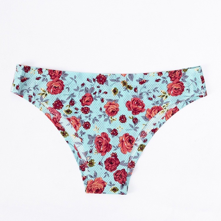 Printed Breathable Comfortable Underwear with Floral Pattern Bikini