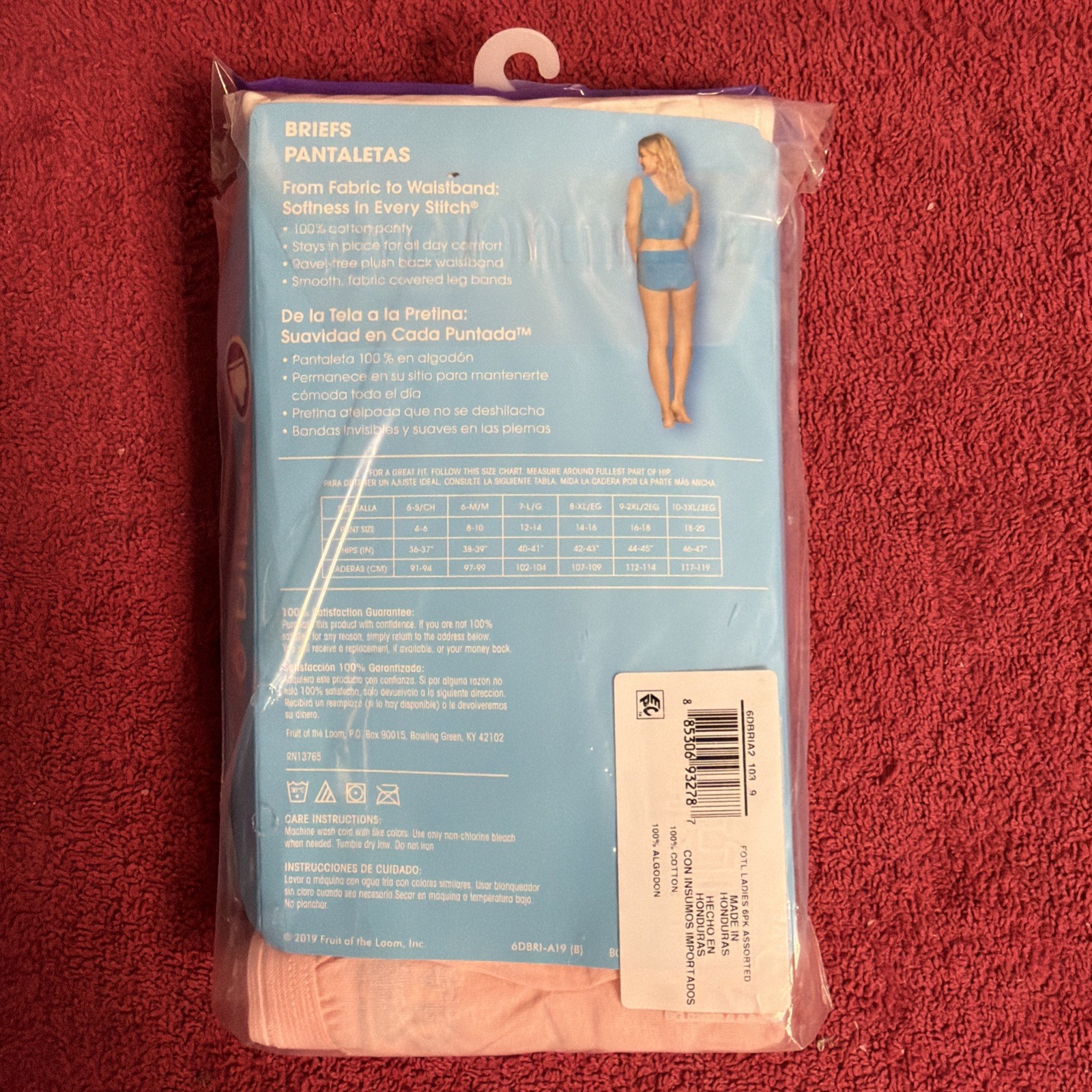 NEW Womens 6 Pack Fruit Of The Loom 6DBRIA2 Cotton Brief Panty Assorted Sz 9 2X