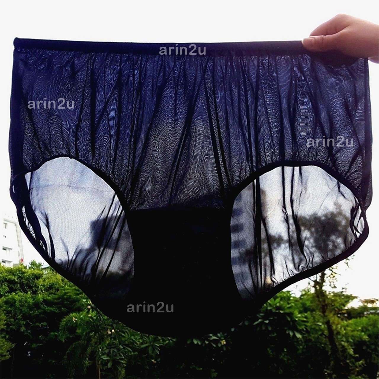 6 Pcs Plus Size 4XL Underwear Vintage Sheer Transparent Silky Nylon Panties Brie