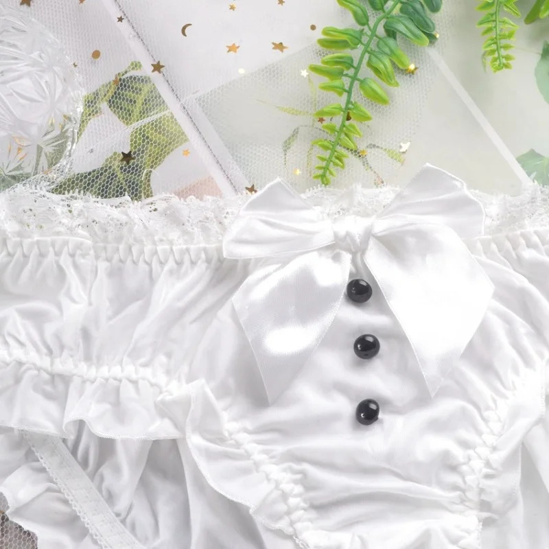 Lace Brief Panties Mid Rise Women’s Ruffle Trim Soft Breathable Underwear