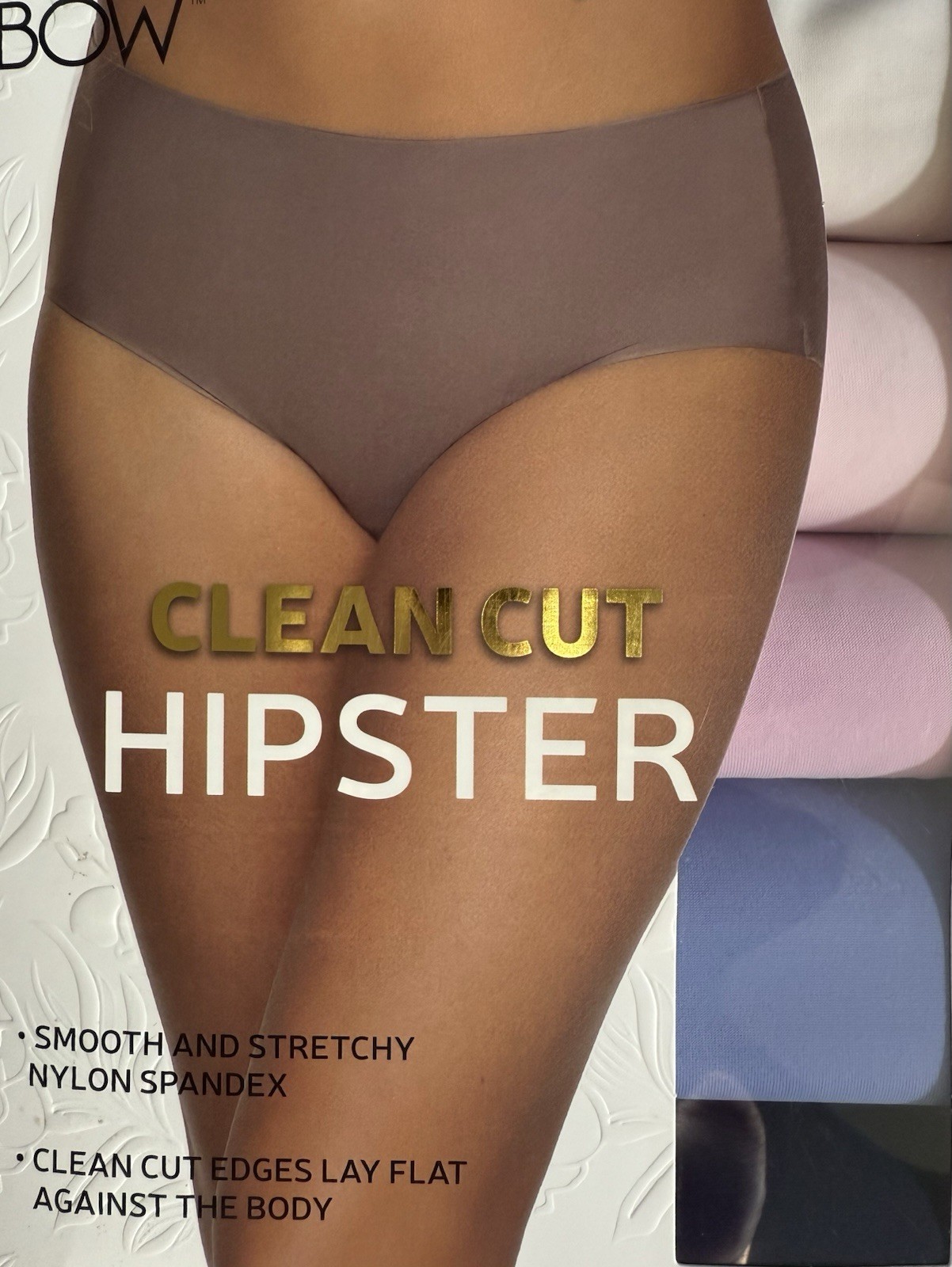 Black Bow Clean Cut Hipster Panties 5 Pack XL Seamless No Show Nylon Spandex New