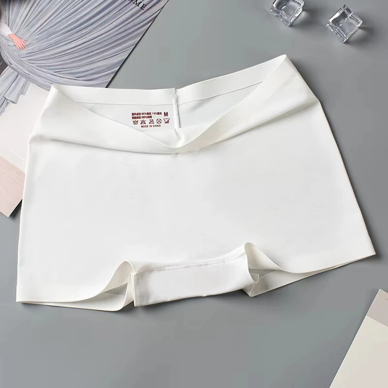 Seamless Silk Boyshorts Soft Solid Color Plus Size Women’s Underwear 2 Pcs