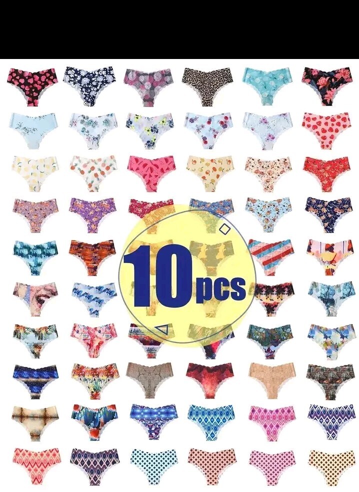 10pcs Womens Seamless Panties – Breathable Comfort-Stretch Underwear, Cooling…