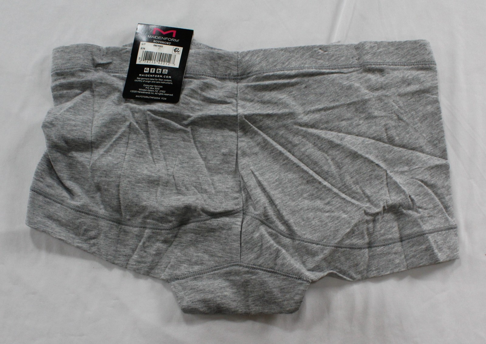 Maidenform Women’s Mid-Rise Cotton Boyshort Underwear DH3 Grey Large NWT